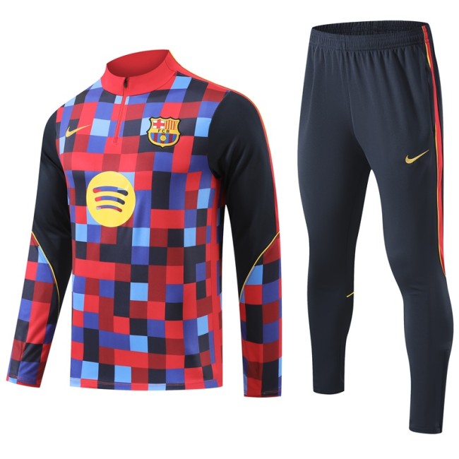 26/27 Barcelona kids training suit light red blue