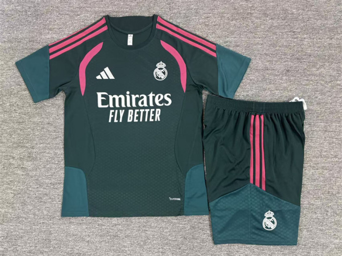 26/27 Real Madrid Short sleeve Adult training suit dark green