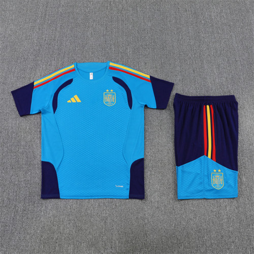 26/27 Spain kids short -sleeved training suit blue