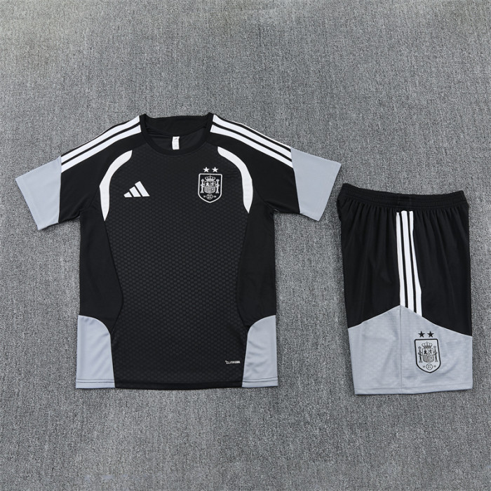 26/27 Spain short -sleeved training suit black