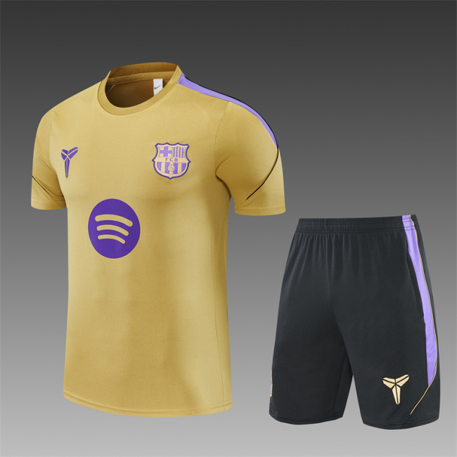 26/27 Barcelona Short sleeve Adult training suit golden