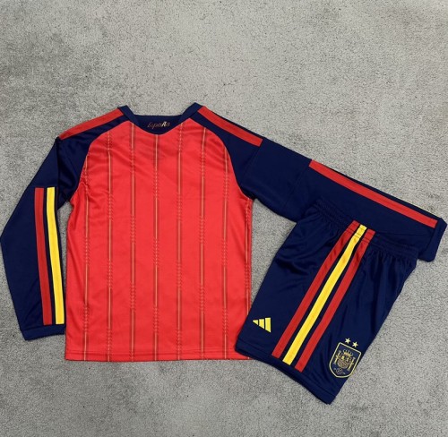 26/27 Spain home kids kit Long sleeves