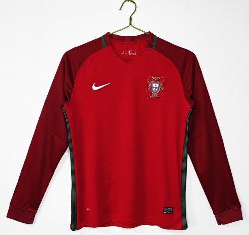 Retro Portugal 2016 home football Jersey Long sleeves