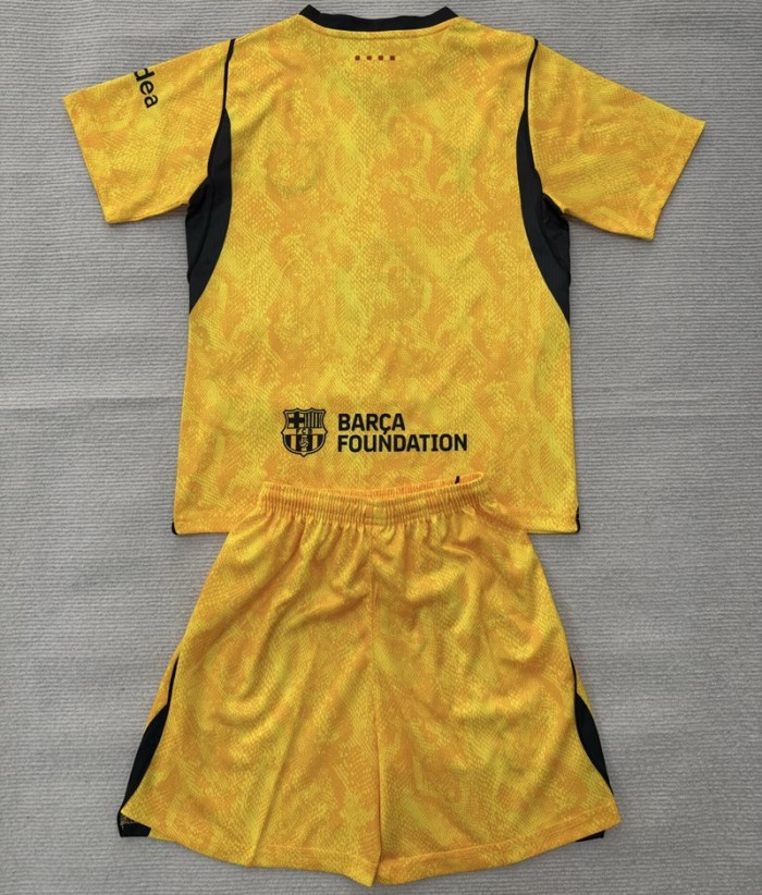 26/27 Barcelona Goalkeeper kids kit yellow