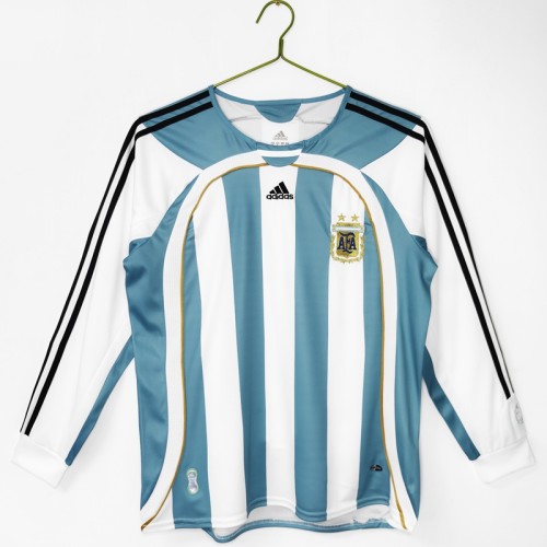 Retro 2006 Argentina home football Jersey Long sleeves