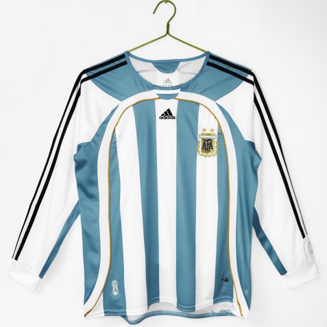 Retro 2006 Argentina home football Jersey Long sleeves