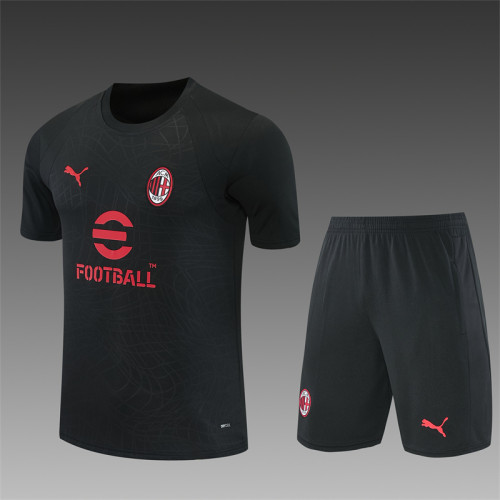 26/27 AC Milan Short sleeve Adult training suit black