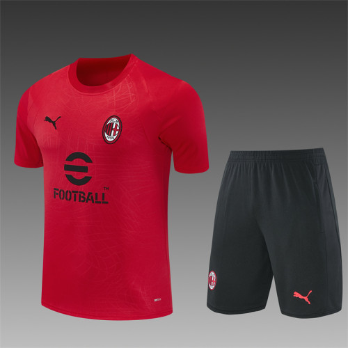 26/27 AC Milan Short sleeve Adult training suit red