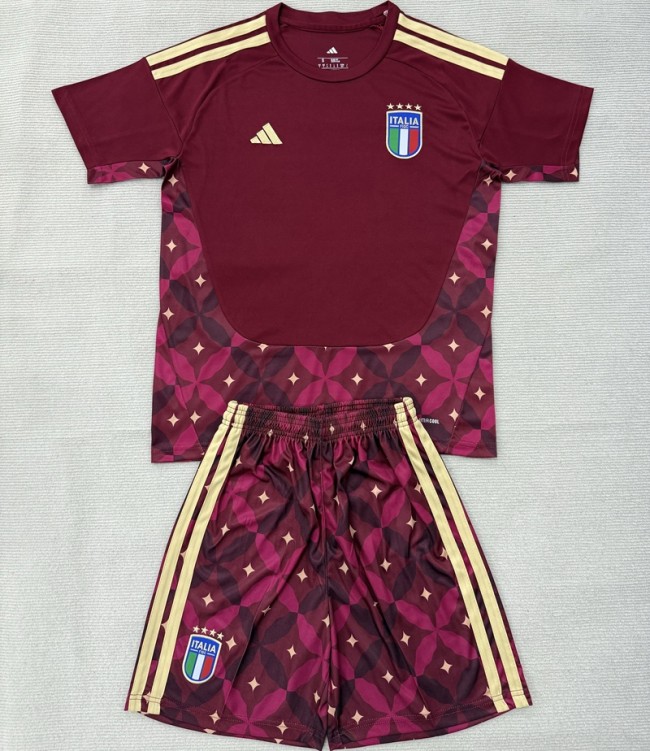 26/27 Italy goalkeeper kids kit red