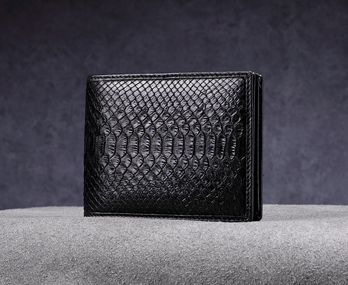 New Python leather wallet men's short real pickup bag leisure business