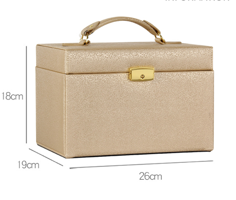 Jewelry box Princess European jewelry storage box Korean popular jewelry storage box wooden belt lock leather gift female
