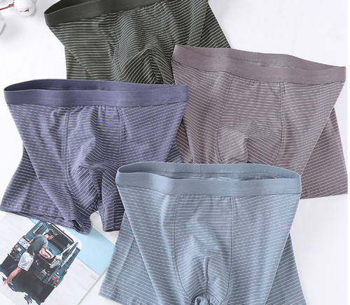 Traceless men's high waist underwear pure cotton plus size four corner shorts loose breathable flat leg pants head