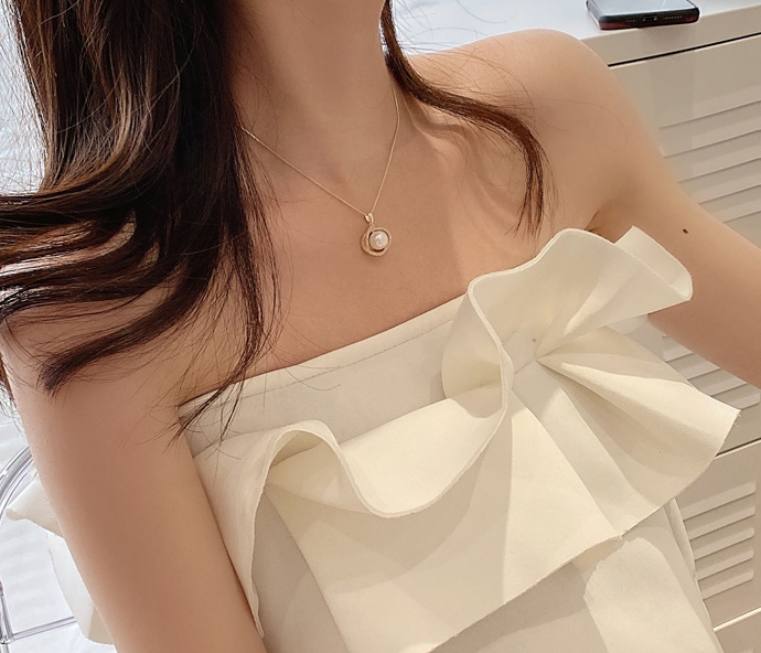 Pearl Silver Necklace women's early spring 2022 new light luxury niche advanced design neck chain bone chain accessories