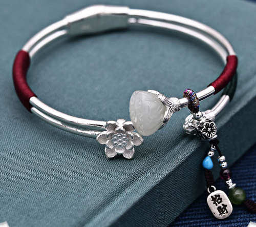 Bracelet female Sterling Silver 925 silver jewelry simple fashion creative solid opening handmade anemone bracelet bracelet