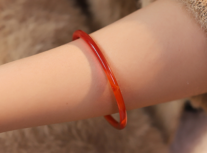 Carmine natural chalcedony Bracelet female national style retro elegant temperament jewelry