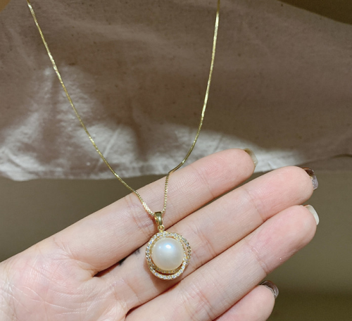 Pearl Silver Necklace women's early spring 2022 new light luxury niche advanced design neck chain bone chain accessories