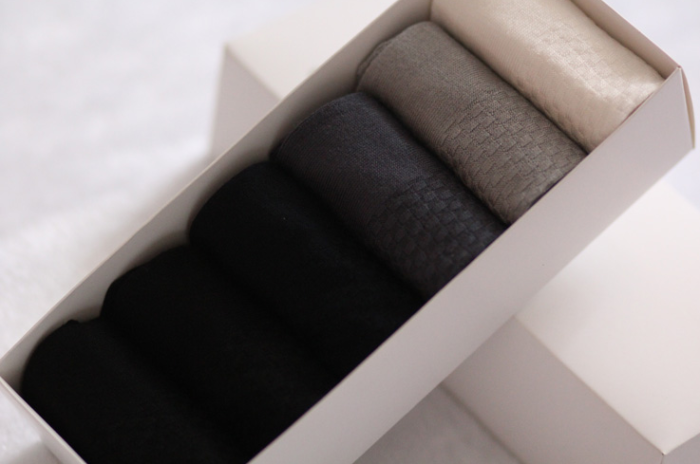Deodorant breathable bamboo fiber middle tube sports business simple pure cotton socks men's socks six pairs