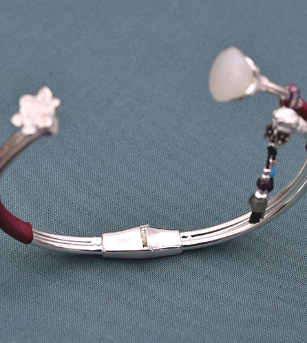 Bracelet female Sterling Silver 925 silver jewelry simple fashion creative solid opening handmade anemone bracelet bracelet