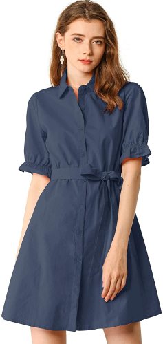 Navy blue shirt skirt