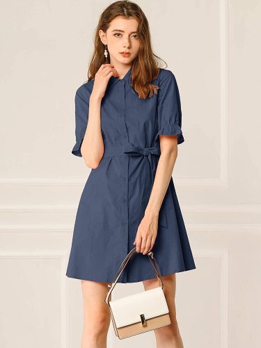 Navy blue shirt skirt