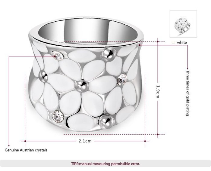 AENINE Rose Gold Color Flower Jewelry For Women Hochzeit Schmuck Rings+Earrings Enamel Jewelry Sets for Bridal L2010422325
