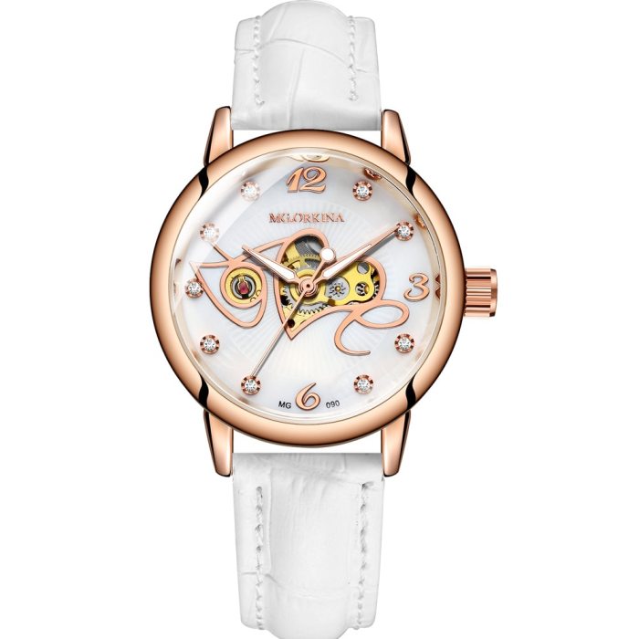 New Fashion Luxury Brand Skeleton Women Mechanical Watch Female Clock Automatic Mechanical Watches For Women Silver Montre Femme