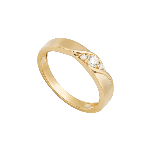 APM Simple champagne gold diamond ring