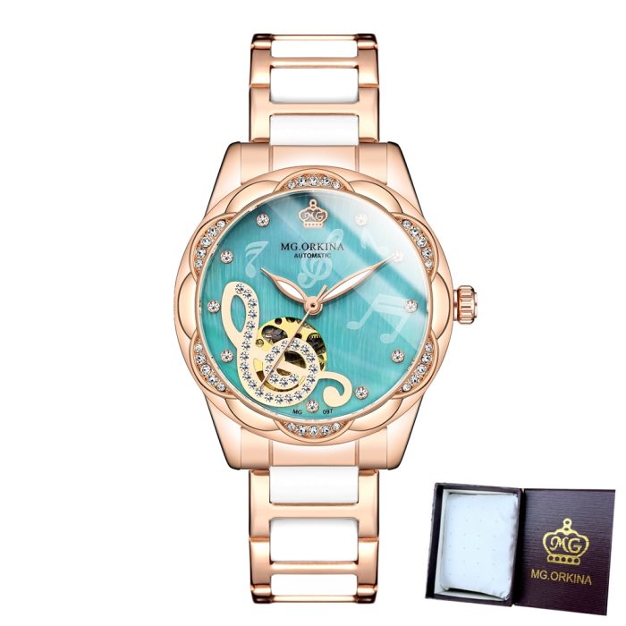 New Women's Watches 2021Diamond Luxury Design Ceramic Stainless Steel Strap Montre Femme Automatic Mechanical Relojes Para Mujer