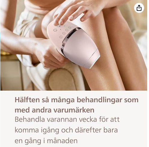 Philips 9000 series Lumia IPL hair removal machine BRI957 is lightweight and wireless, providing long-lasting smooth skin. It includes 4 hair removal accessories for the body, face, armpits, bikini area, and armpits, with a light pink color