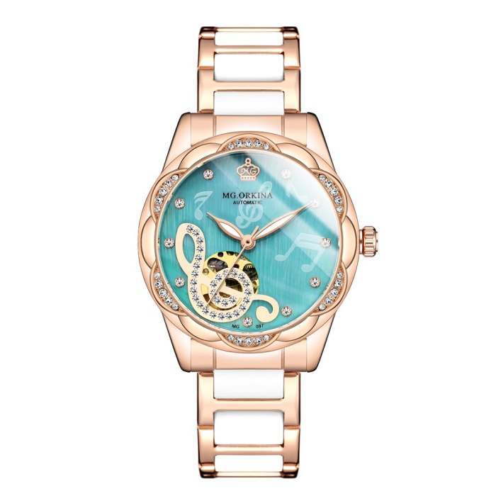 New Women's Watches 2021Diamond Luxury Design Ceramic Stainless Steel Strap Montre Femme Automatic Mechanical Relojes Para Mujer