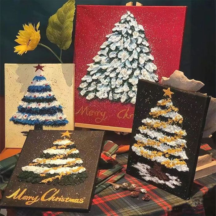 Christmas tree stereoscopic painting
