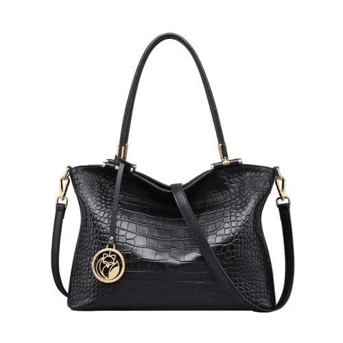 FOXER Women Genuine Leather Handbag Crocodile Pattern Shoulder Bag Lady Fall Winter Bag High Quality Female Commuter Style Tote