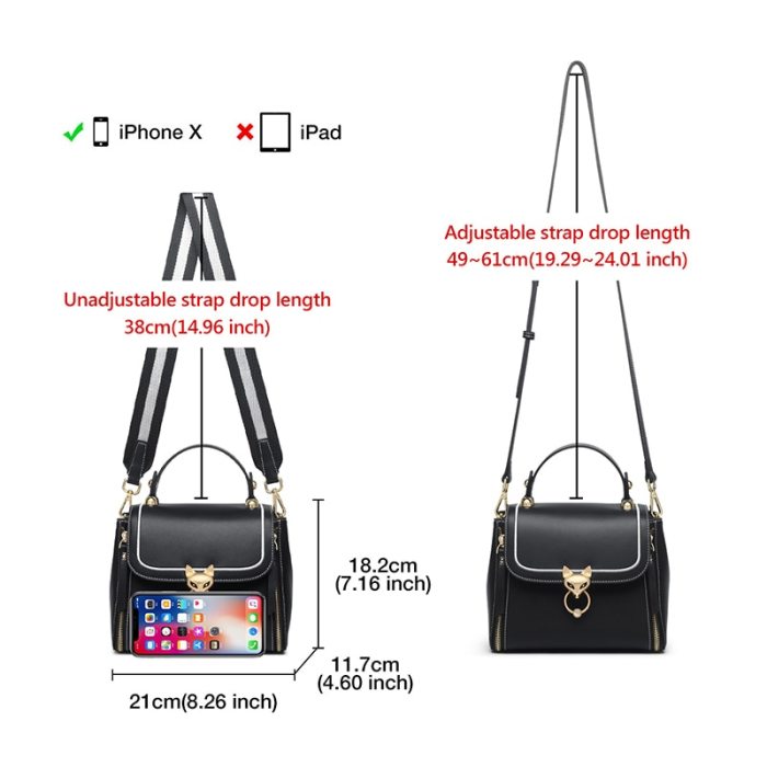 FOXER Fashion Totes Lady Handbag Women Chic Messenger Purse Female Split Leather Stylish Crossbody Shoulder Bags Large Capacity