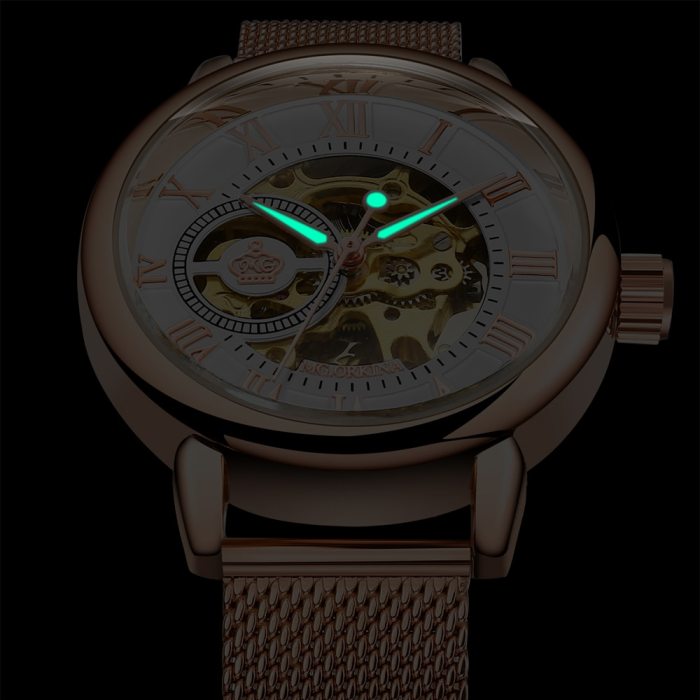 New Fashion Luxury Brand Skeleton Women Mechanical Watch Female Clock Automatic Mechanical Watches For Women Silver Montre Femme