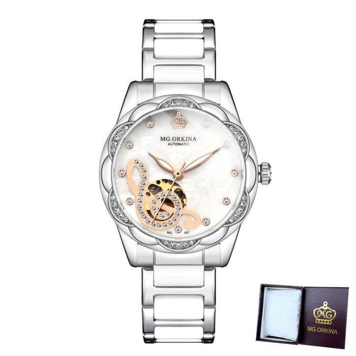 New Women's Watches 2021Diamond Luxury Design Ceramic Stainless Steel Strap Montre Femme Automatic Mechanical Relojes Para Mujer