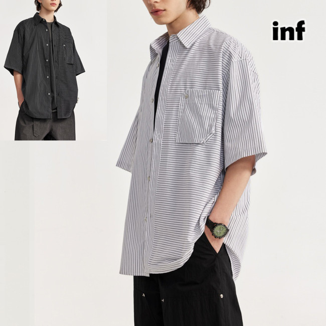 Men Women Stripe Shirt Short Sleeved Shirt Tops Sweatshirt Unisex Tee Casual Shirt