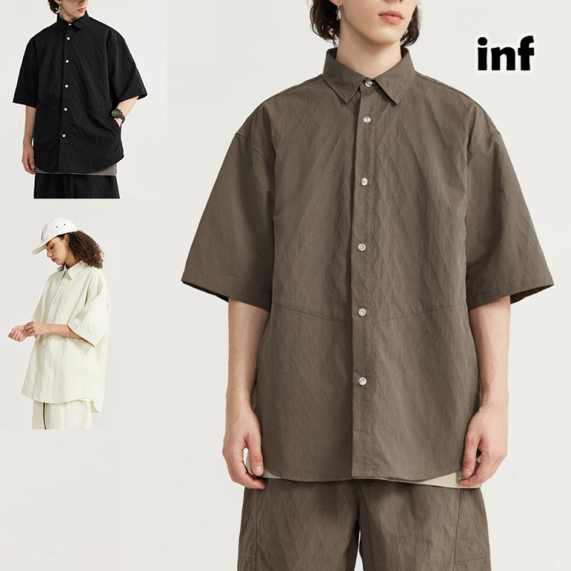 Men Women Diamond Patterned Plaid Shirt Short Sleeved Shirt Tops Sweatshirt Unisex Tee Casual Shirt