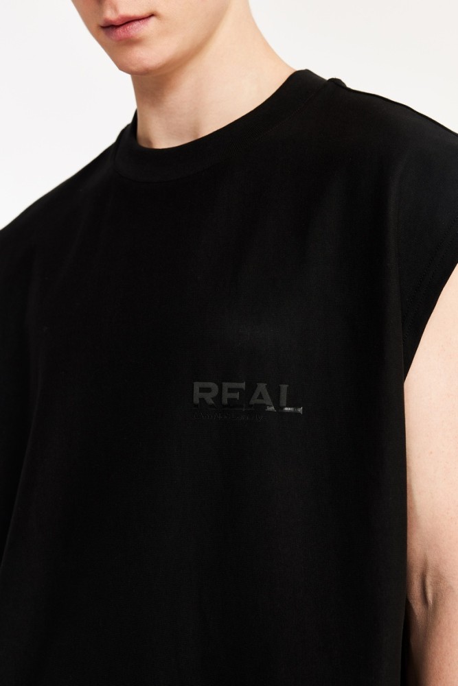 Men Women Flocking Flying Shoulder Vest T-shirt Short Sleeve Pullover Tops Sweatshirt Unisex Tee Casual T-shirt