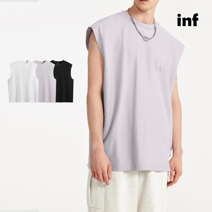 Men Women Flocking Flying Shoulder Vest T-shirt Short Sleeve Pullover Tops Sweatshirt Unisex Tee Casual T-shirt