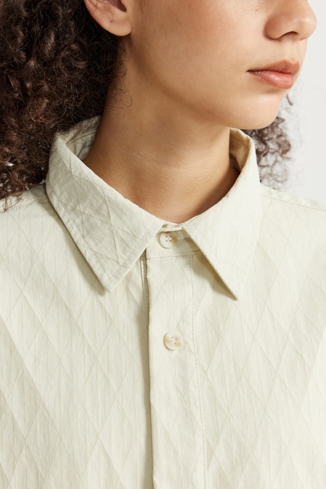 Men Women Diamond Patterned Plaid Shirt Short Sleeved Shirt Tops Sweatshirt Unisex Tee Casual Shirt