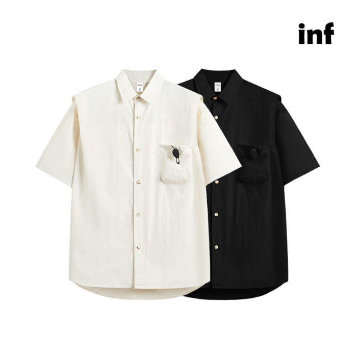 Men Women Fake Two Pieces Shirt Short Sleeved Shirt Tops Sweatshirt Unisex Tee Casual Shirt