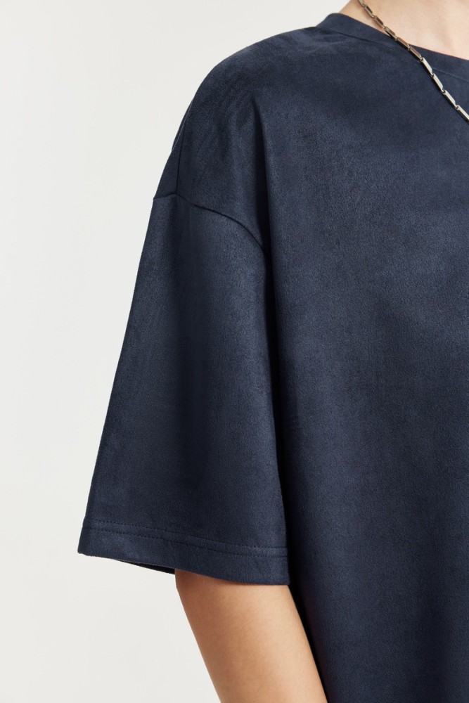 Men Women Solid Suede T-shirt Short Sleeve Pullover Tops Sweatshirt Unisex Tee Casual T-shirt