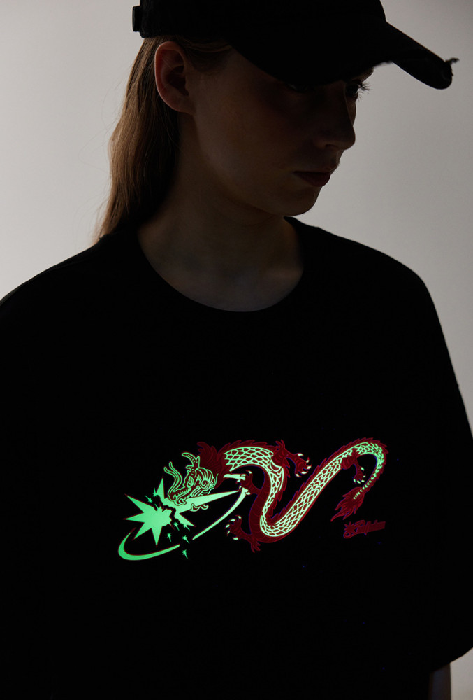 Men Women Night Glow  Printing T-shirt Short Sleeve Pullover Tops Sweatshirt Unisex Tee Casual T-shirt