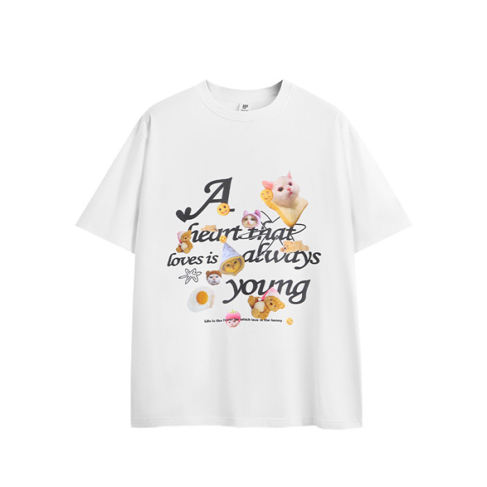 Men Women T-shirt Short Sleeve Pullover Tops Sweatshirt Unisex Tee Casual T-shirt