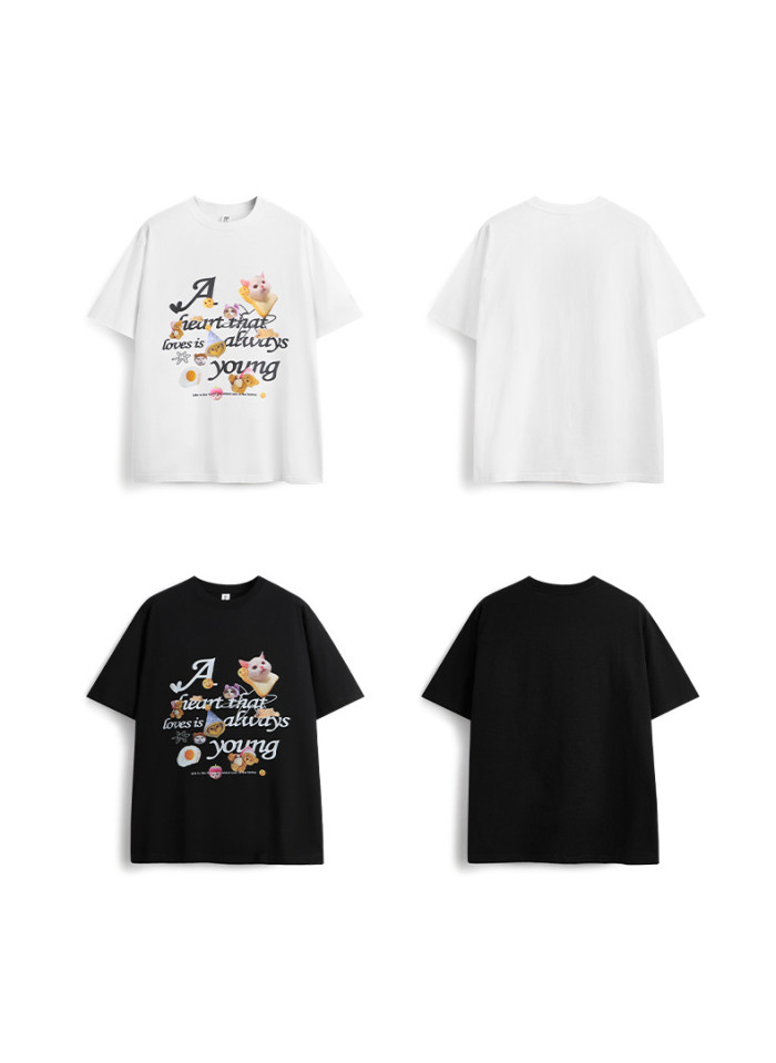 Men Women T-shirt Short Sleeve Pullover Tops Sweatshirt Unisex Tee Casual T-shirt