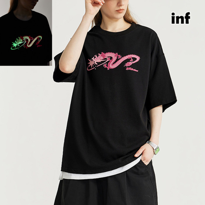 Men Women Night Glow  Printing T-shirt Short Sleeve Pullover Tops Sweatshirt Unisex Tee Casual T-shirt
