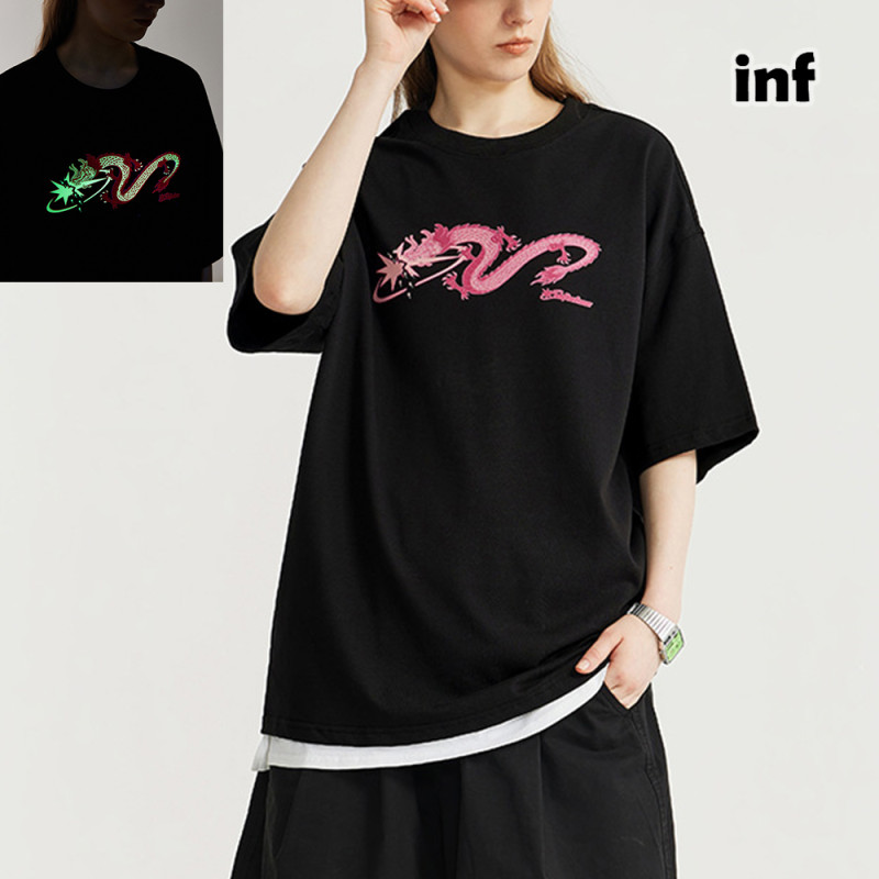 Men Women Night Glow  Printing T-shirt Short Sleeve Pullover Tops Sweatshirt Unisex Tee Casual T-shirt