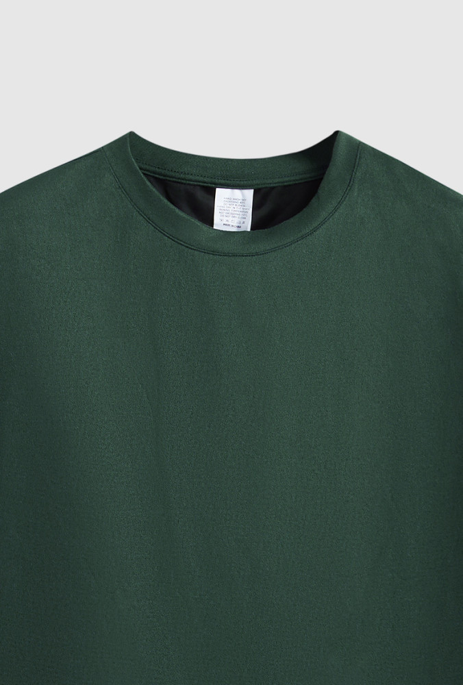 Men Women Solid Suede T-shirt Short Sleeve Pullover Tops Sweatshirt Unisex Tee Casual T-shirt