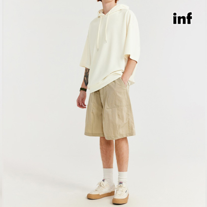 Men Women Waffle Hood Short Sleeve T-shirt Pullover Tops Sweatshirt Unisex Tee Casual T-shirt