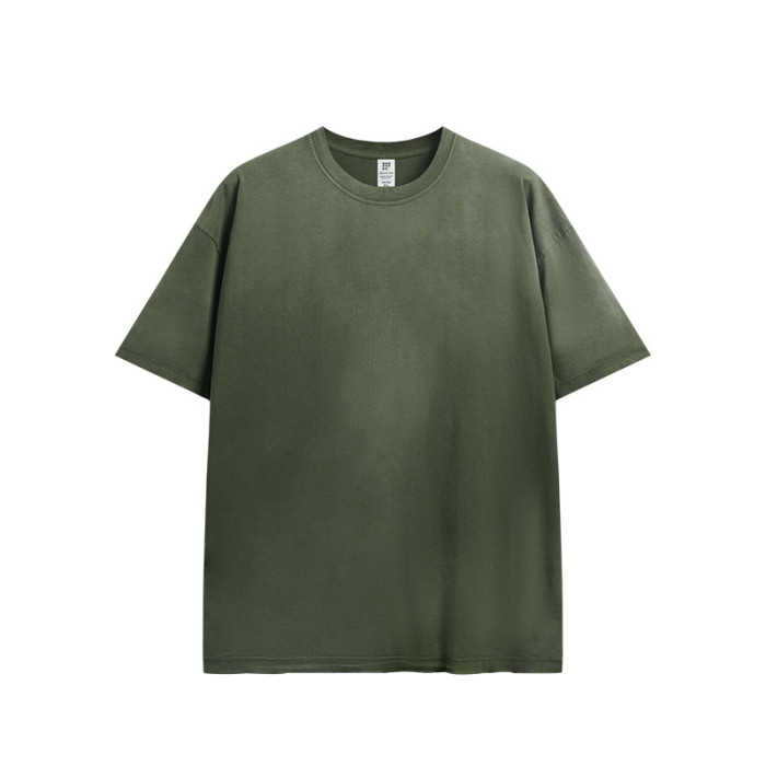 Men Women Washing  Gradient T-shirt Short Sleeve Pullover Tops Sweatshirt Unisex Tee Casual T-shirt